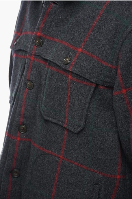 Camisa MALONE de mezcla de lana a cuadros en gris - Image 3