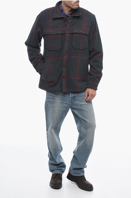 Camisa MALONE de mezcla de lana a cuadros en gris - Image 4