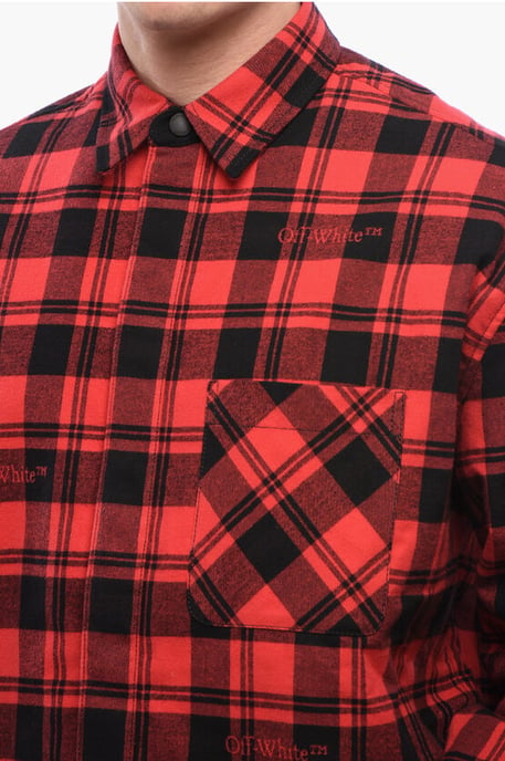 Camisa de franela con forro a cuadros en rojo - Image 3