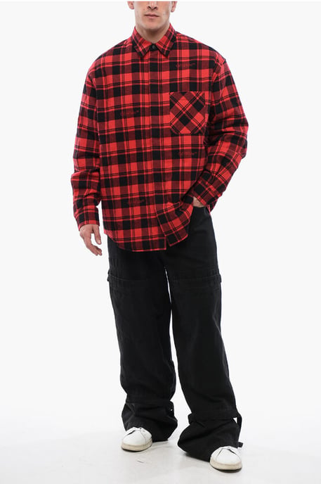 Camisa de franela con forro a cuadros en rojo - Image 4