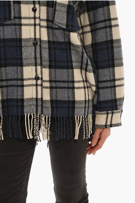 Camisa EXPLORER con motivo de cuadros y doble bolsillo en el pecho en azul - Image 4