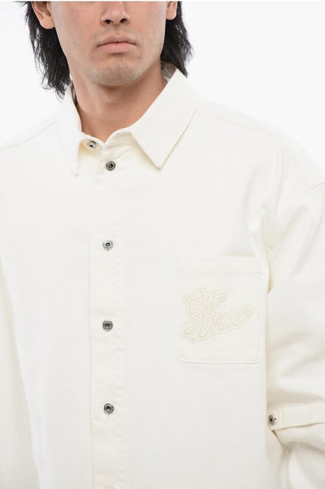 Camisa vaquera con mangas desmontables en color blanco - Image 3
