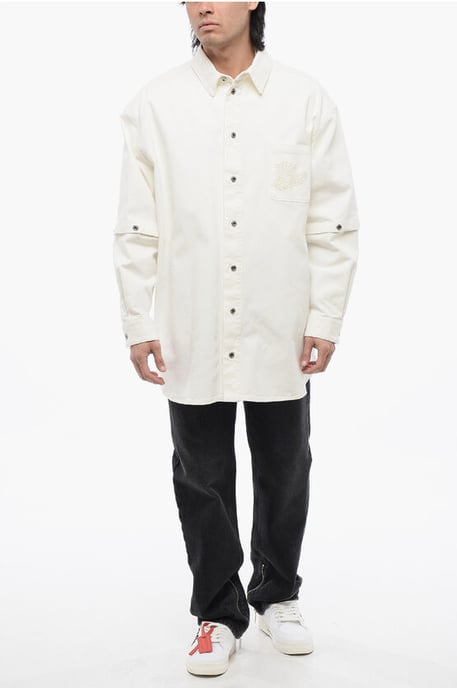 Camisa vaquera con mangas desmontables en color blanco - Image 4
