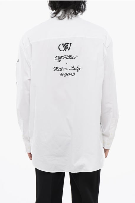 Camisa bordada Oversize Fit 23 en blanco - Image 2