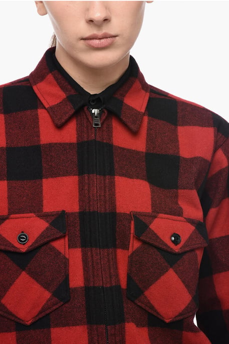 Camisa de cuadros con media cremallera en rojo - Image 3
