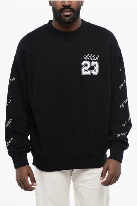 Sudadera de algodón con cuello redondo y logo 23 SKATE con detalle en contraste en negro - Image 1