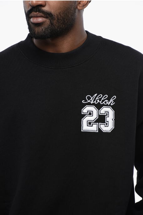 Sudadera de algodón con cuello redondo y logo 23 SKATE con detalle en contraste en negro - Image 3