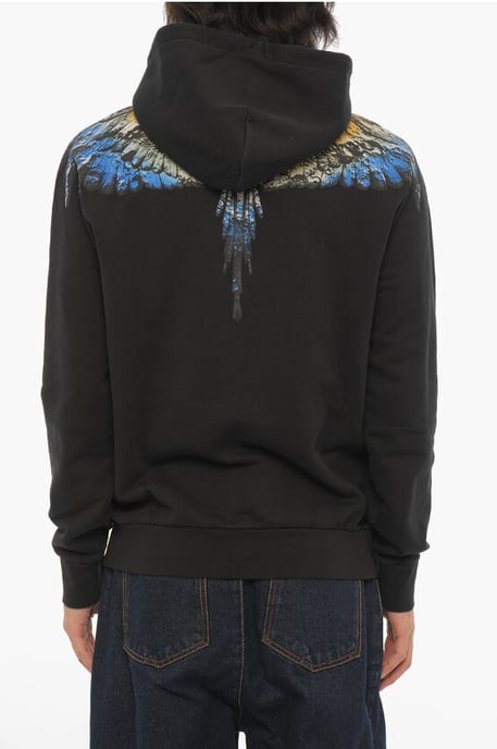 Sudadera con capucha LUNAR WINGS de algodón cepillado en negro - Image 2