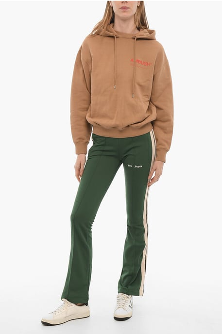 Sudadera con capucha de algodón cepillado con logotipo estampado en marrón - Image 4
