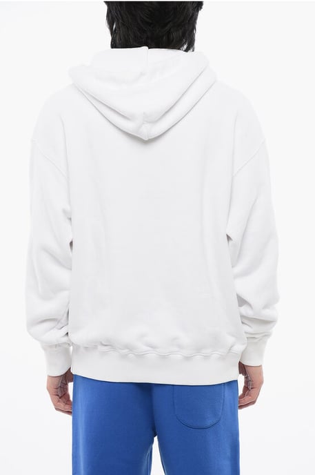 Sudadera con capucha de algodón cepillado OFF en color blanco - Image 2
