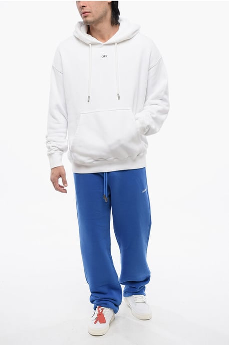 Sudadera con capucha de algodón cepillado OFF en color blanco - Image 4