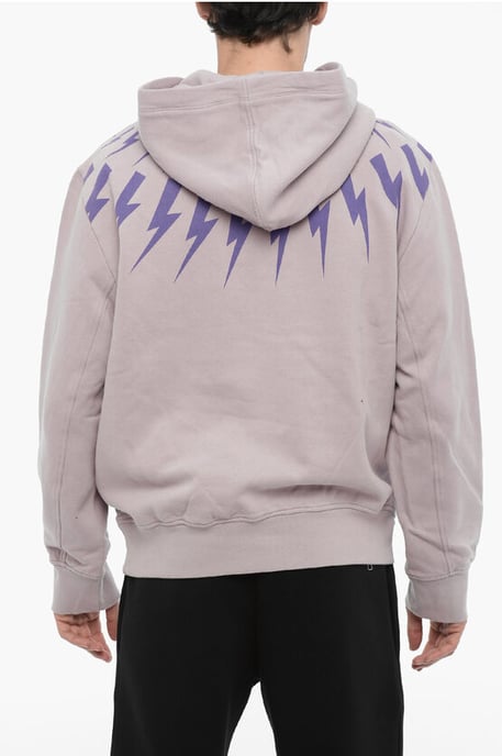 Sudadera con capucha FAIRISLE THUNDERBOLT de algodón polar en violeta - Image 2