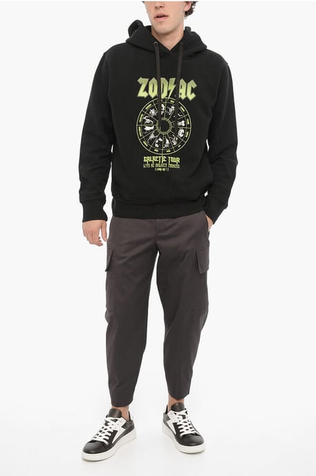 Sudadera con capucha ZOD AC de algodón polar de ajuste fácil en negro - Image 4