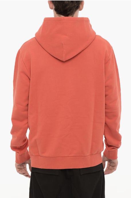 Sudadera con capucha de algodón cepillado en color naranja - Image 2