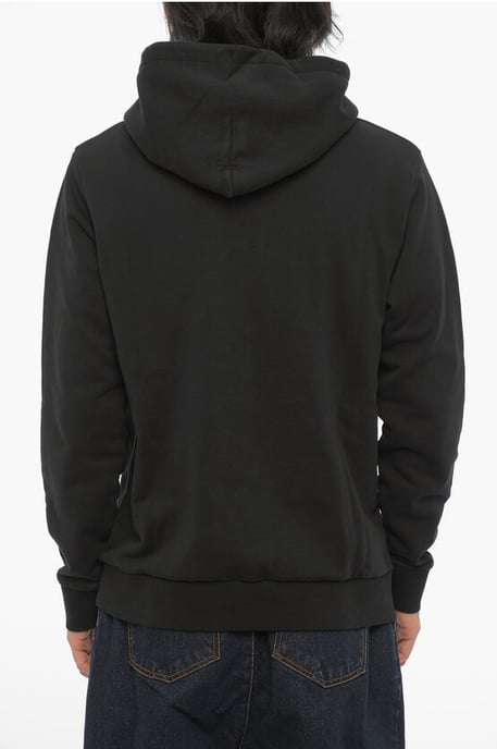 Sudadera con capucha ECLIPSE de algodón con bolsillo de parche en negro - Image 2
