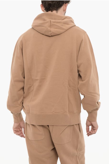 Sudadera con capucha de algodón polar con dos bolsillos en marrón - Image 2