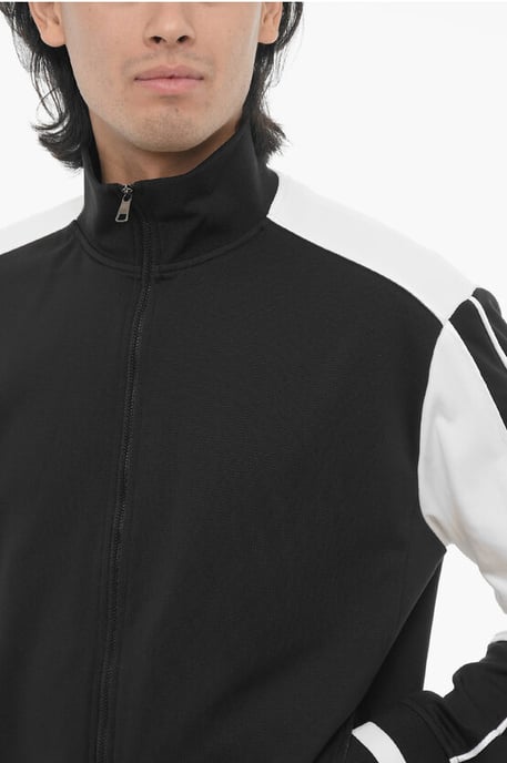 Sudadera Sport Modernist bicolor con cremallera en blanco y negro - Image 3