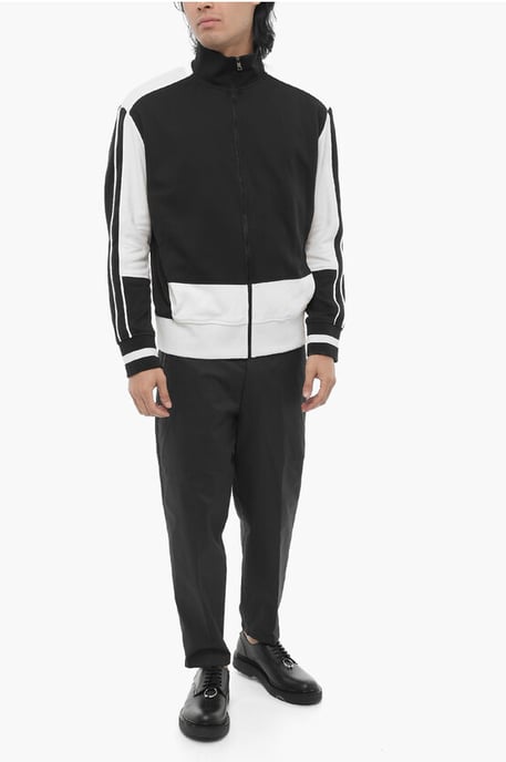 Sudadera Sport Modernist bicolor con cremallera en blanco y negro - Image 4