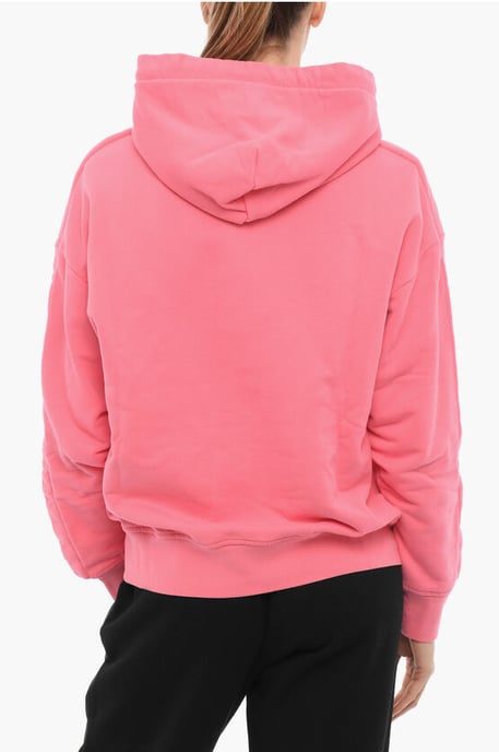 Sudadera con capucha de algodón cepillado en color rosa - Image 2