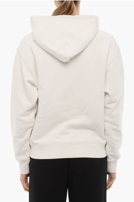 Sudadera con capucha STOPPERS de color liso con cadena extraíble en blanco - Image 2