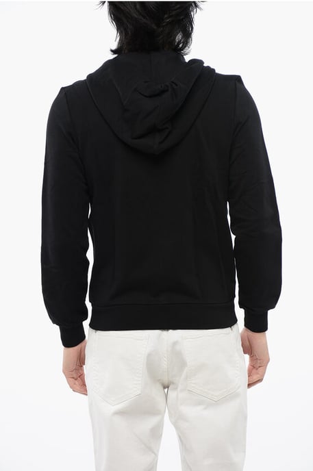 Sudadera con capucha y cremallera de algodón cepillado con strass tribal en negro - Image 2