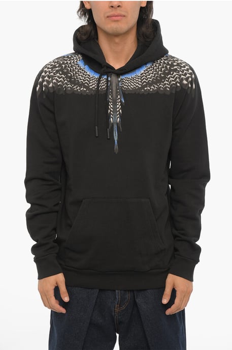 Sudadera con capucha GRIZZLY WINGS de corte regular en negro - Image 1