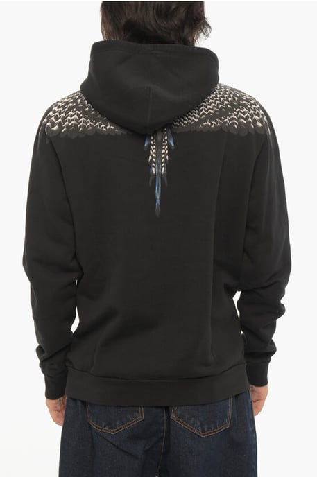 Sudadera con capucha GRIZZLY WINGS de corte regular en negro - Image 2