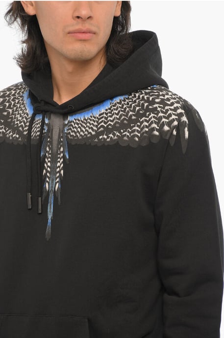 Sudadera con capucha GRIZZLY WINGS de corte regular en negro - Image 3