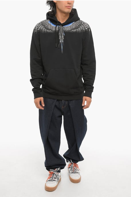 Sudadera con capucha GRIZZLY WINGS de corte regular en negro - Image 4