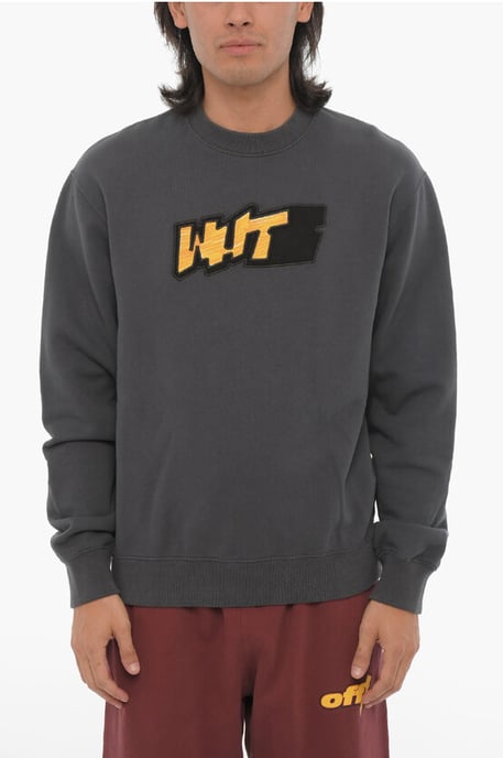 Sudadera de cuello redondo de corte entallado con detalles en contraste en gris de temporada - Image 1