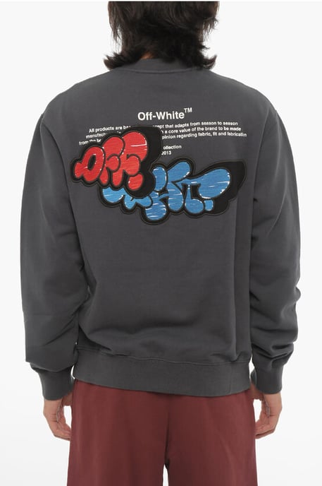 Sudadera de cuello redondo de corte entallado con detalles en contraste en gris de temporada - Image 2
