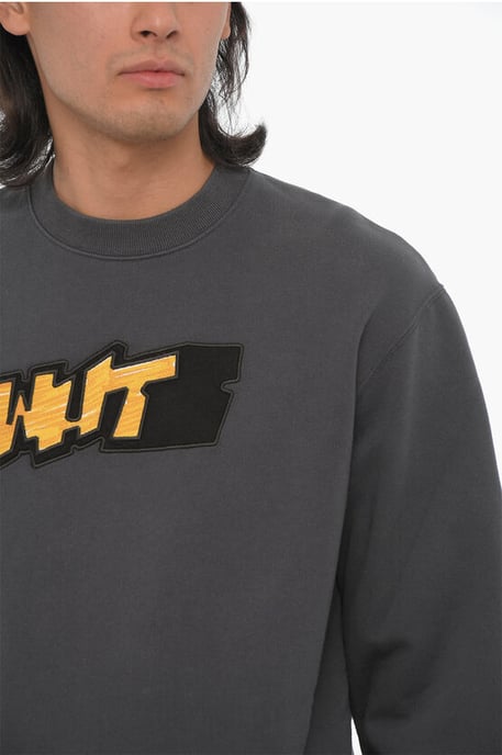 Sudadera de cuello redondo de corte entallado con detalles en contraste en gris de temporada - Image 3