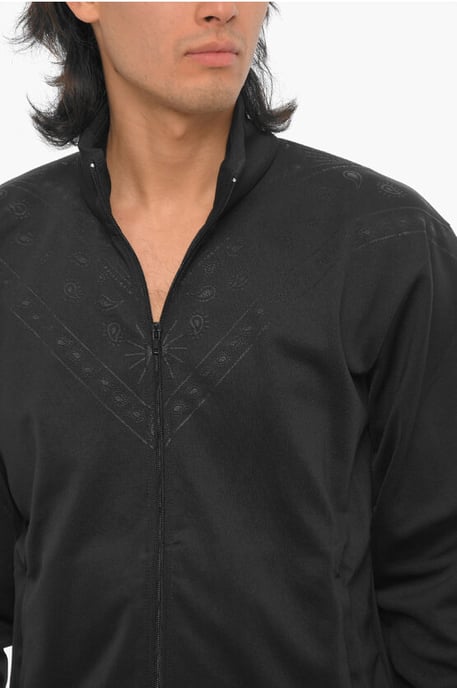 Sudadera lisa con motivo de bandana y cierre de cremallera en negro - Image 3