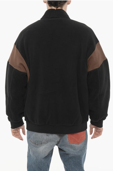 Sudadera KIMONO de polar bicolor en marrón y negro - Image 2