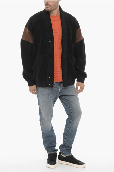 Sudadera KIMONO de polar bicolor en marrón y negro - Image 4