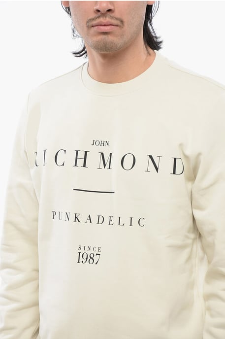Sudadera de cuello redondo de algodón cepillado con estampado de logotipo - Image 3
