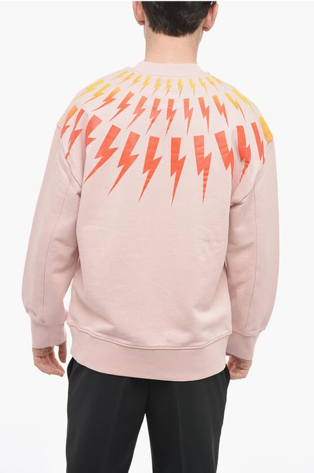 Sudadera FAIR-ISLE THUNDERBOLT de cuello redondo con estampado degradado en rosa - Image 2