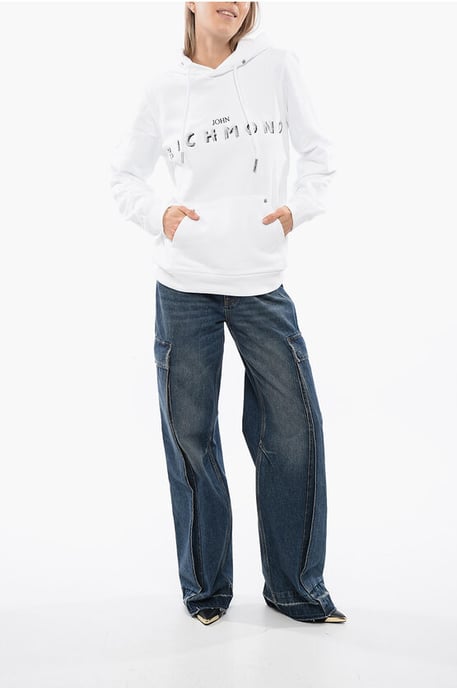 Sudadera con capucha BETTO con logotipo bordado en blanco - Image 4
