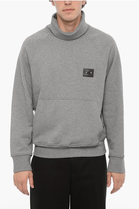 Sudadera de cuello alto de algodón ICONIC PIERCING en gris - Image 1