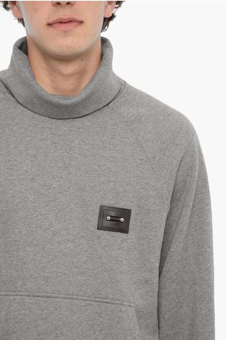 Sudadera de cuello alto de algodón ICONIC PIERCING en gris - Image 3