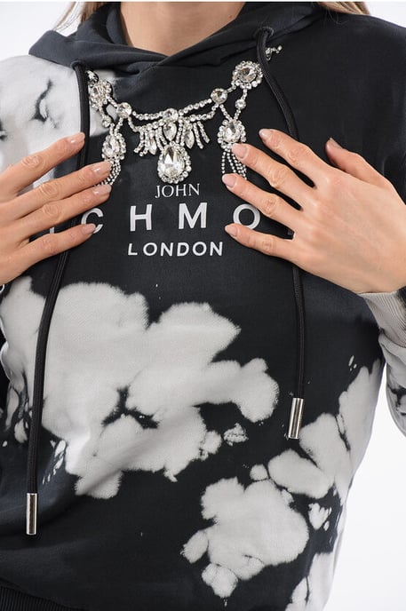 Sudadera con capucha HIMEJI con aplicación de joya en negro - Image 2