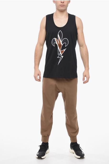 Camiseta sin mangas con bordado FLEUR-DE-THUNDER en negro - Image 4