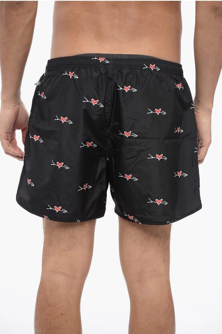 Shorts de baño estampados CUPID en Nero, Rosso - Image 2