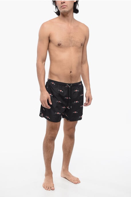 Shorts de baño estampados CUPID en Nero, Rosso - Image 4