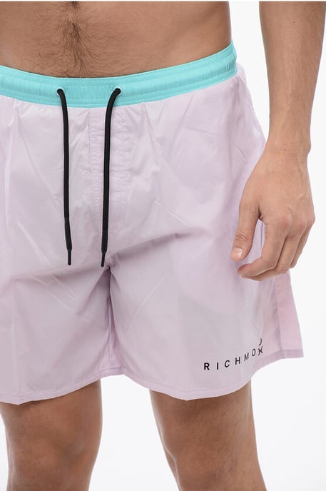 Traje de baño bóxer bicolor en Azzurro, Rosa - Image 3