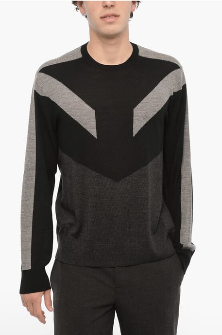 Suéter MODERNIST de lana bicolor en negro y gris - Image 1