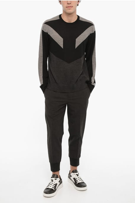 Suéter MODERNIST de lana bicolor en negro y gris - Image 4