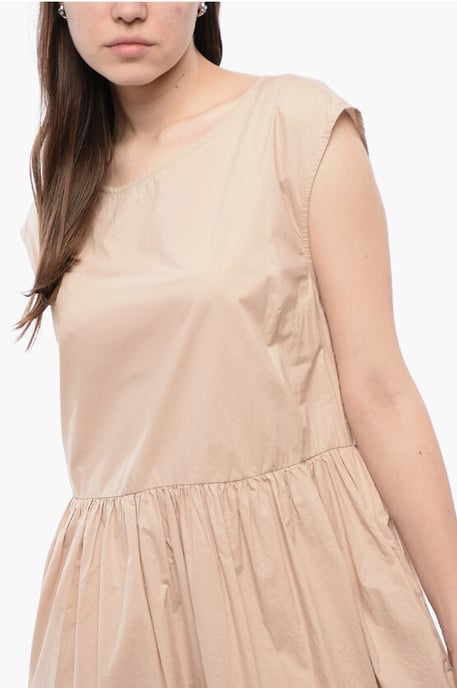Vestido sin mangas de algodón Popelina en color beige - Image 3