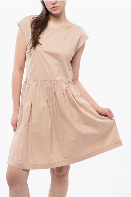 Vestido sin mangas de algodón Popelina en color beige - Image 4