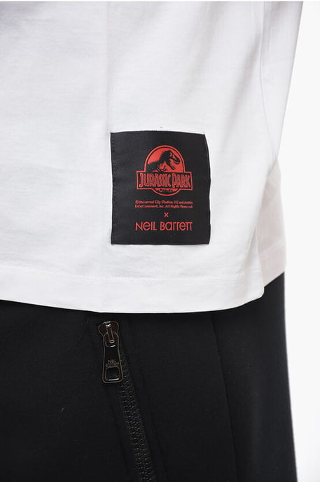 Camiseta de algodón con cuello redondo HALF THUNDERBOLT de JURASSIC PARK X NB en blanco - Image 3